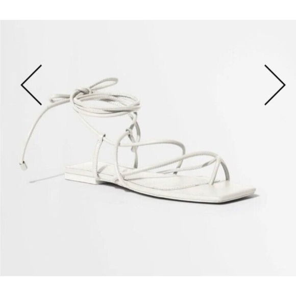 Jonathan Simkhai Susan Ivory Leather Wrap Sandal Size 5.5/EU 36 - Picture 12 of 12